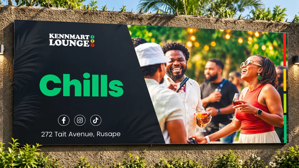 Kennmart Lounge promotional billboard celebrating garden chills