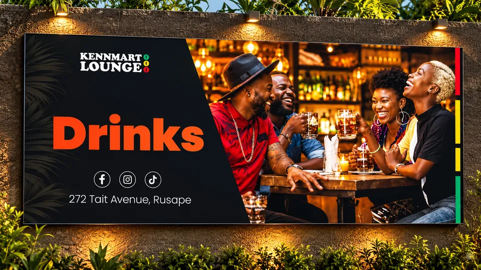 Kennmart Lounge drinks promotional billboard